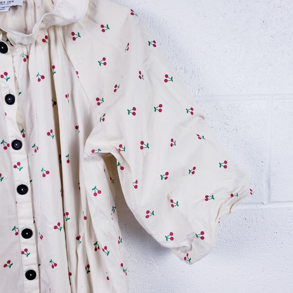 Lost Ink Cherry Print Shift Mini Dress - size 16 - Picture 5 of 11